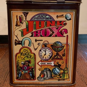 Vintage English Tin &quot;Junk Box&quot;