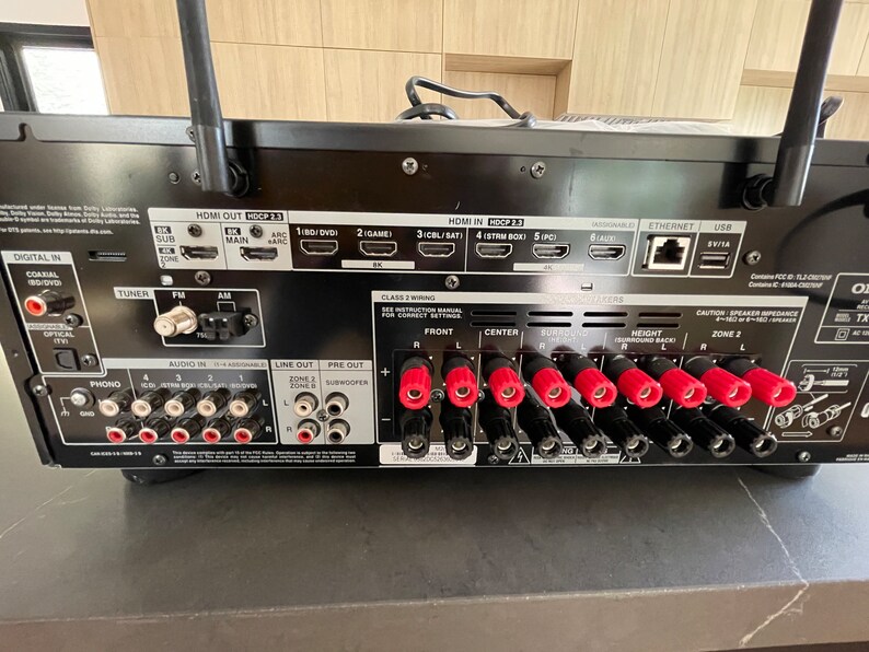 Onkyo TXNR6050 7.2channel Network Home Theater Smart AV Receiver 8K