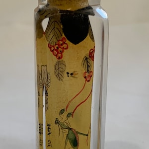 Vintage Chinese Painted Glass Perfume Bottle