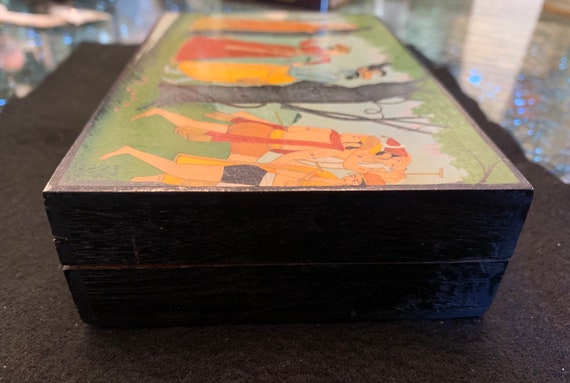 Vintage Hand Painted Wood Box - image 9