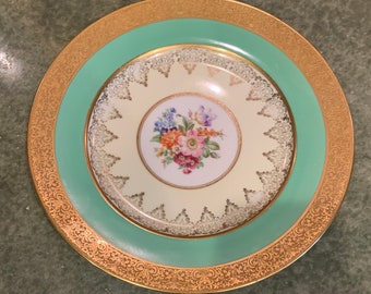 Placa de porcelana bávara pintada a mano