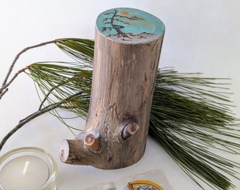 Keepsake Urn From Nature, Partial ashes Urn, Small Tree Branch Urn, 2" x 5" Capacity 5 3/4 Cu. " One Of A Kind