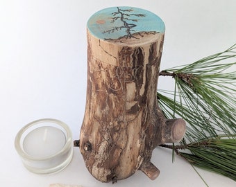 Keepsake Urn From Nature, Partial ashes Urn, Small Tree Branch Urn, 2" x 5 1/2" Capacity 6 Cu. " One Of A Kind