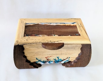 Jewelry Box Handcrafted In Maple & Walnut, 5th Anniversary, Wood Gifts, One Of A Kind