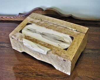 Wood Jewelry Box Handcrafted In Birds Eye Maple, Wood Box, Unique Jewelry Box, One Of A Kind