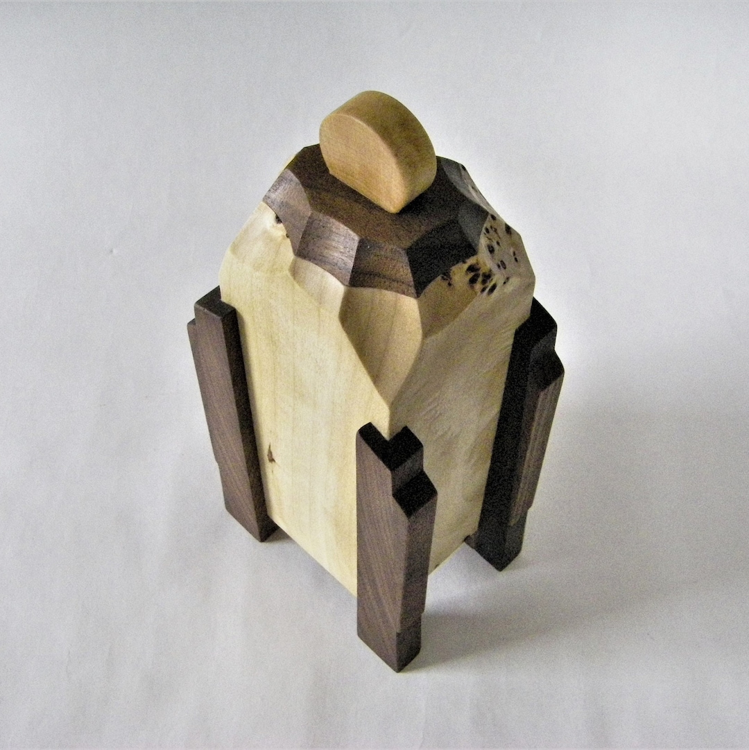Small Wood Urns, Funeral Keepsake Urn, Urn for Partial Cremation Ashes, 4 X 3 X 9.5 13 Cu