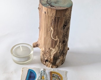 Keepsake Urn From Nature, Partial ashes Urn, Small Tree Branch Urn, 2 1/4" x 5 1/2" Capacity 6 1/2 Cu. " One Of A Kind