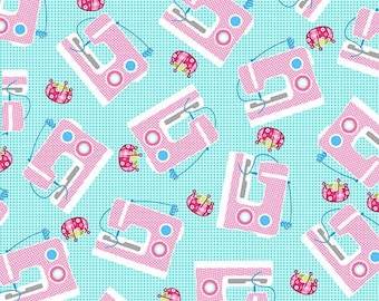 Sewing Machine Cotton Fabric | Pink Machines, Studio E 'Sew Kind'