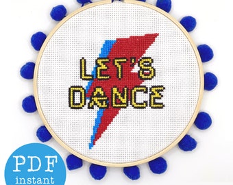 CROSS STITCH PDF - 'Let's Dance' (Instant patroon downloaden, beginnersniveau)