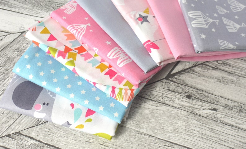 Fat Quarter Half Metre FABRIC BUNDLE Calliope Pink x 8 choice of bundle size