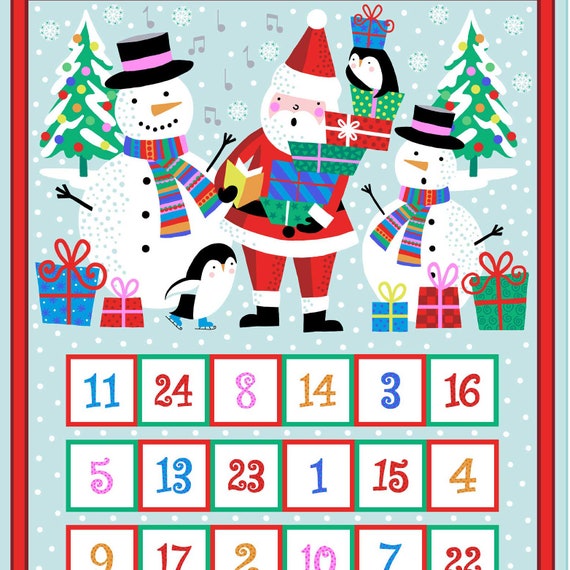 Jolly Santa Labels Christmas Holiday Quilting Fabric 55 Individual Panels