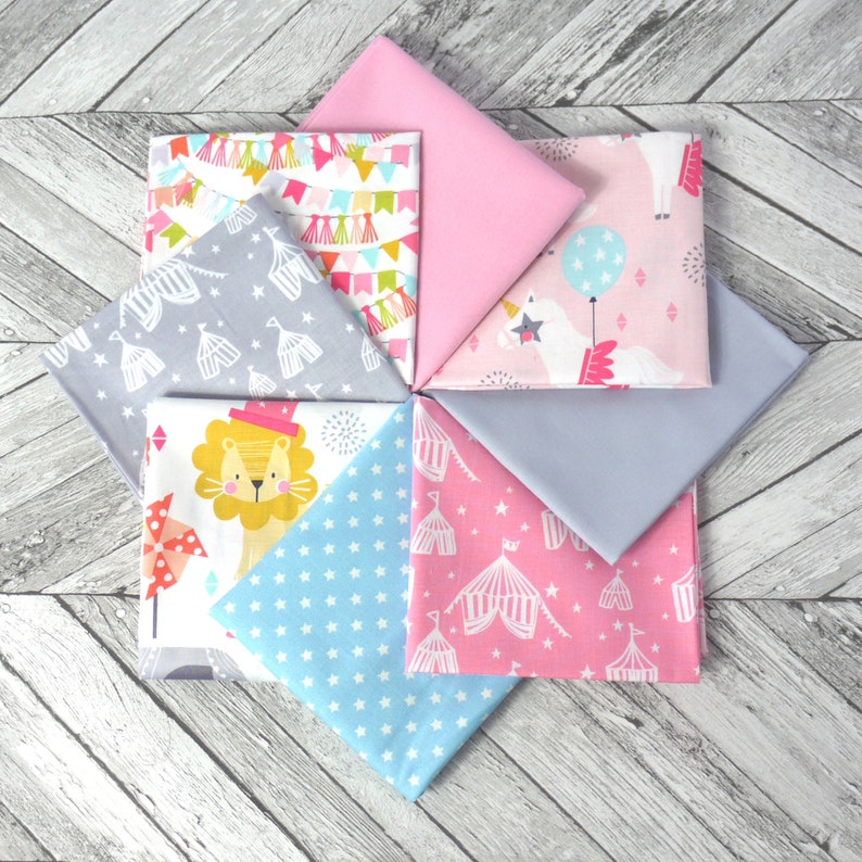 Fat Quarter Half Metre FABRIC BUNDLE Calliope Pink x 8 choice of bundle size
