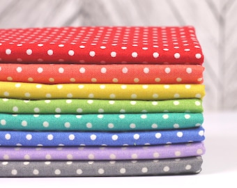 100% Cotton Polka Dot Fabric – Makower UK Quilting Craft Material