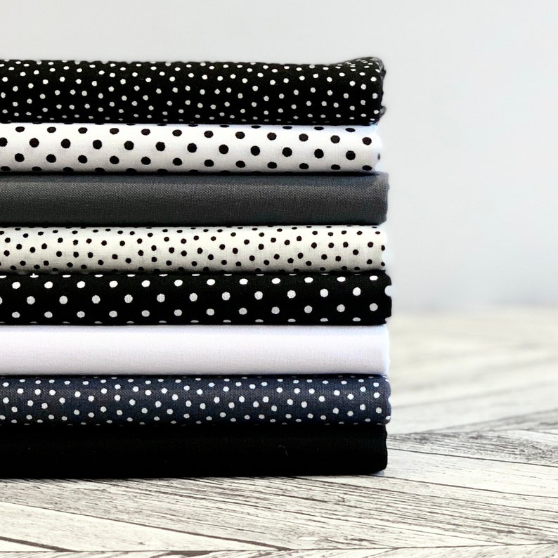 FABRIC BUNDLE Monochrome x 8 choice of fat quarters/half image 2