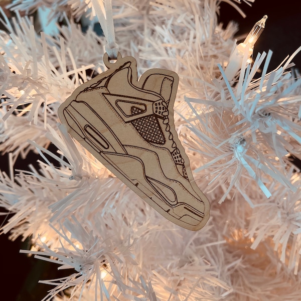 Nike Air Jordan 4 inspired Wooden Sneaker Ornament / Secret Santa Gift / Sneaker Head / Gift for him