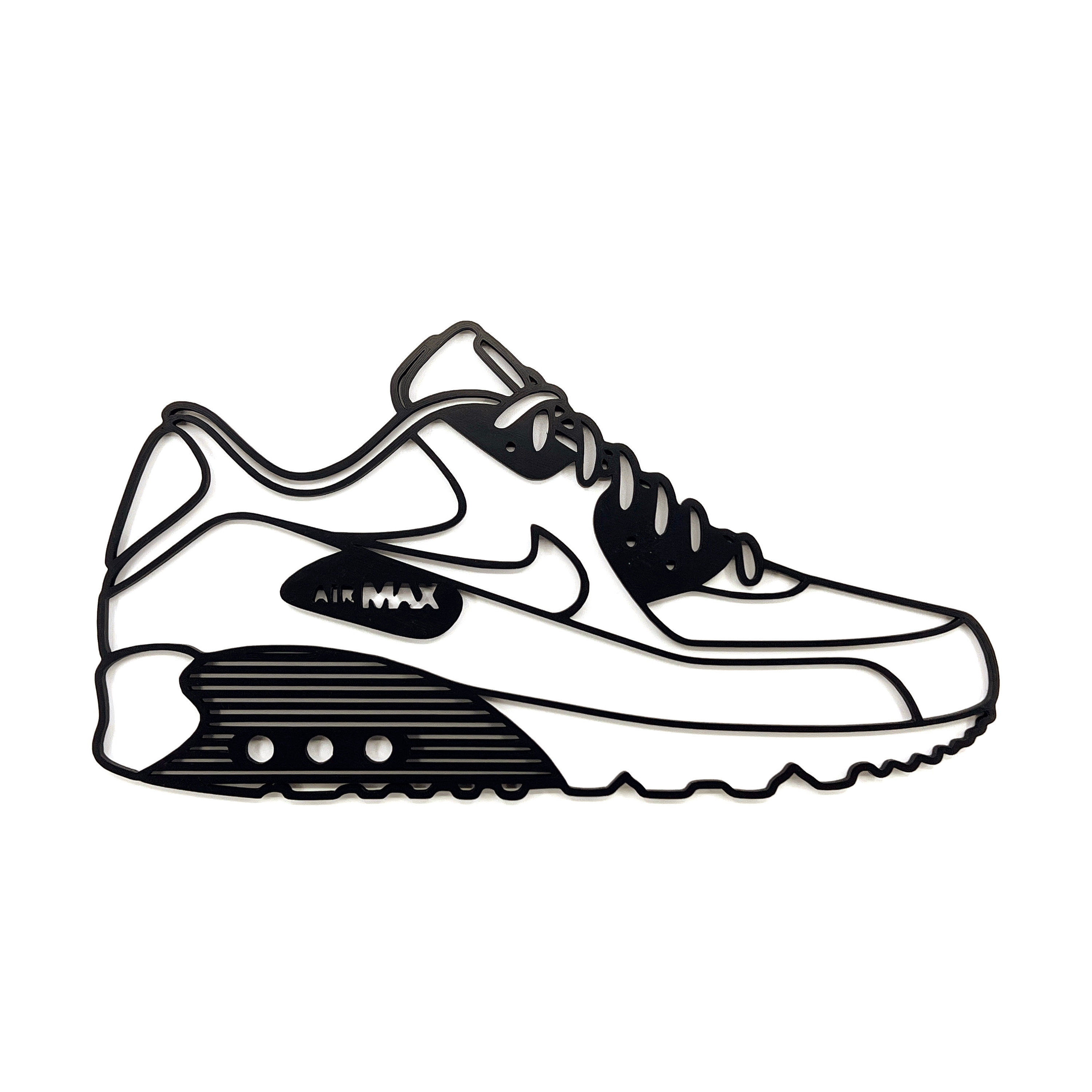 Geïnspireerd Nike Air 90 silhouet Wall Art 3D gedrukte - Etsy België