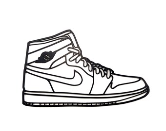 Geïnspireerd Nike Jordan Air 1 Silhouette Wall Art 3D-geprint - Etsy  Nederland