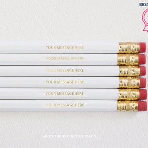 Customized Personalized Pencils in Gold Foil, As Seen in Emily Ley, Starbucks and More image 1