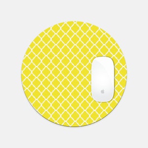 Yellow Round Mouse Pad for Happy Office Space image 1