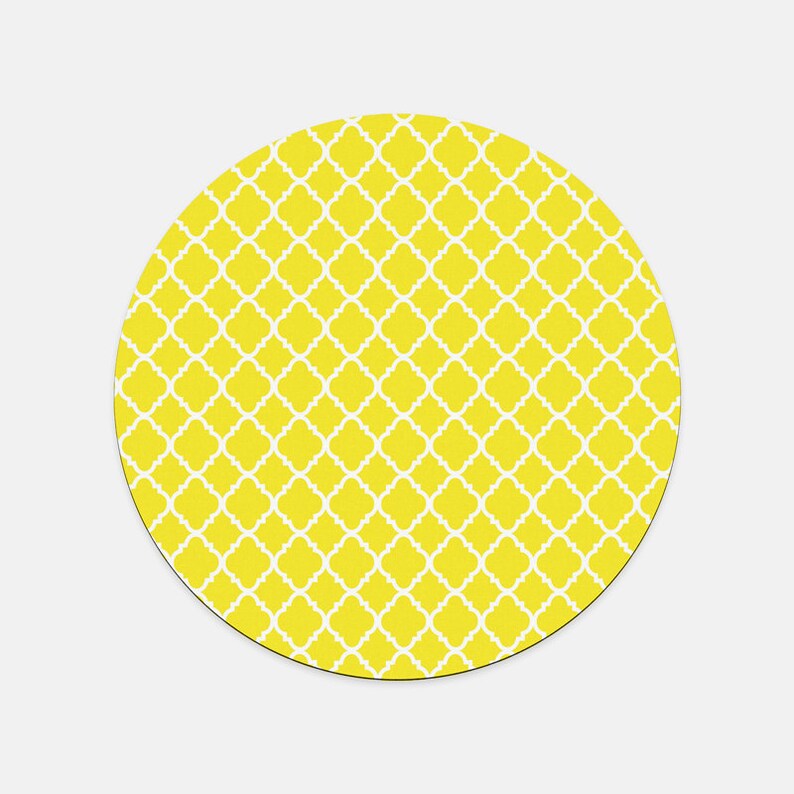 Yellow Round Mouse Pad for Happy Office Space image 2