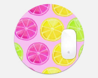 Colorful and Happy Citrus Round Mouse Pad Happy Desk