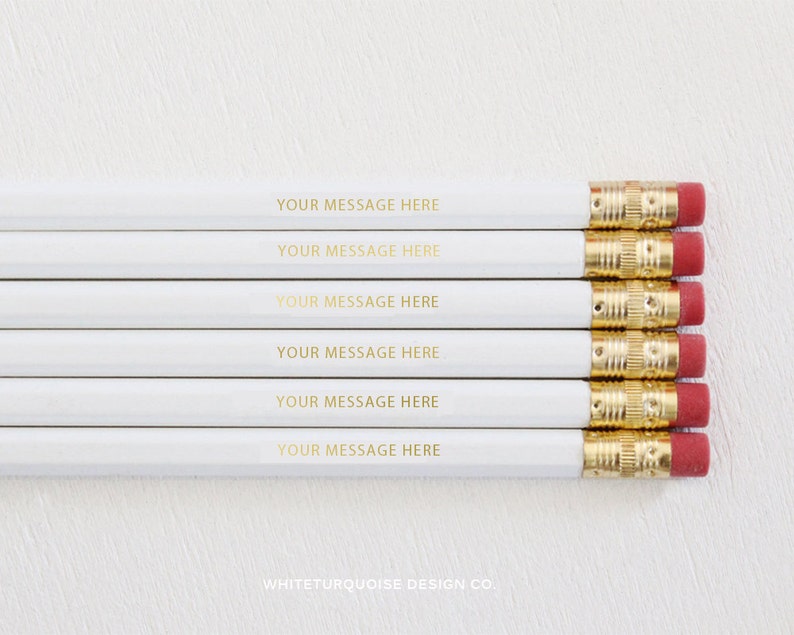 Customized Personalized Pencils in Gold Foil, As Seen in Emily Ley, Starbucks and More image 5