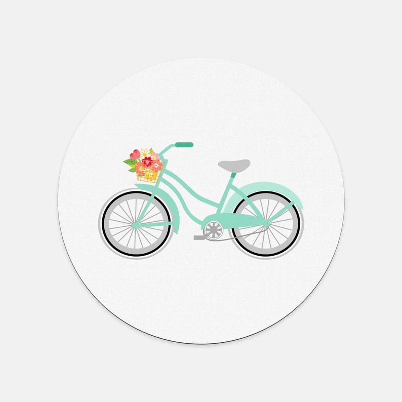 Simple Bicycle Round Mouse Pad image 2