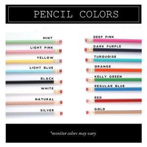 6, 12, 24 Personalized Pencils in Any Color, Engraved Pencils, Custom Pencils Set, School Supplies, Birthday Gift or Bridal or Baby Shower image 3