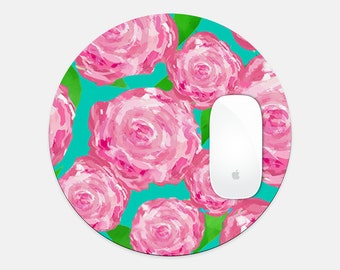 Fun Mouse Pad, Stylish Office Lilly Inspired Round Mouse Pad