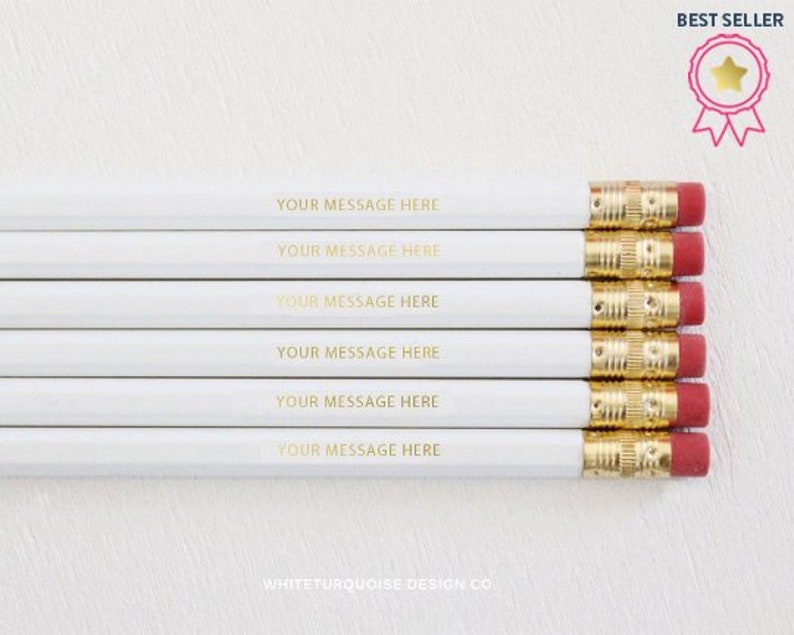 6, 12, 24 Personalized Pencils in Any Color, Engraved Pencils, Custom Pencils Set, School Supplies, Birthday Gift or Bridal or Baby Shower image 4