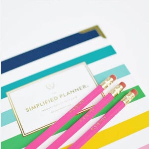 Customized Personalized Pencils in Gold Foil, As Seen in Emily Ley, Starbucks and More image 4