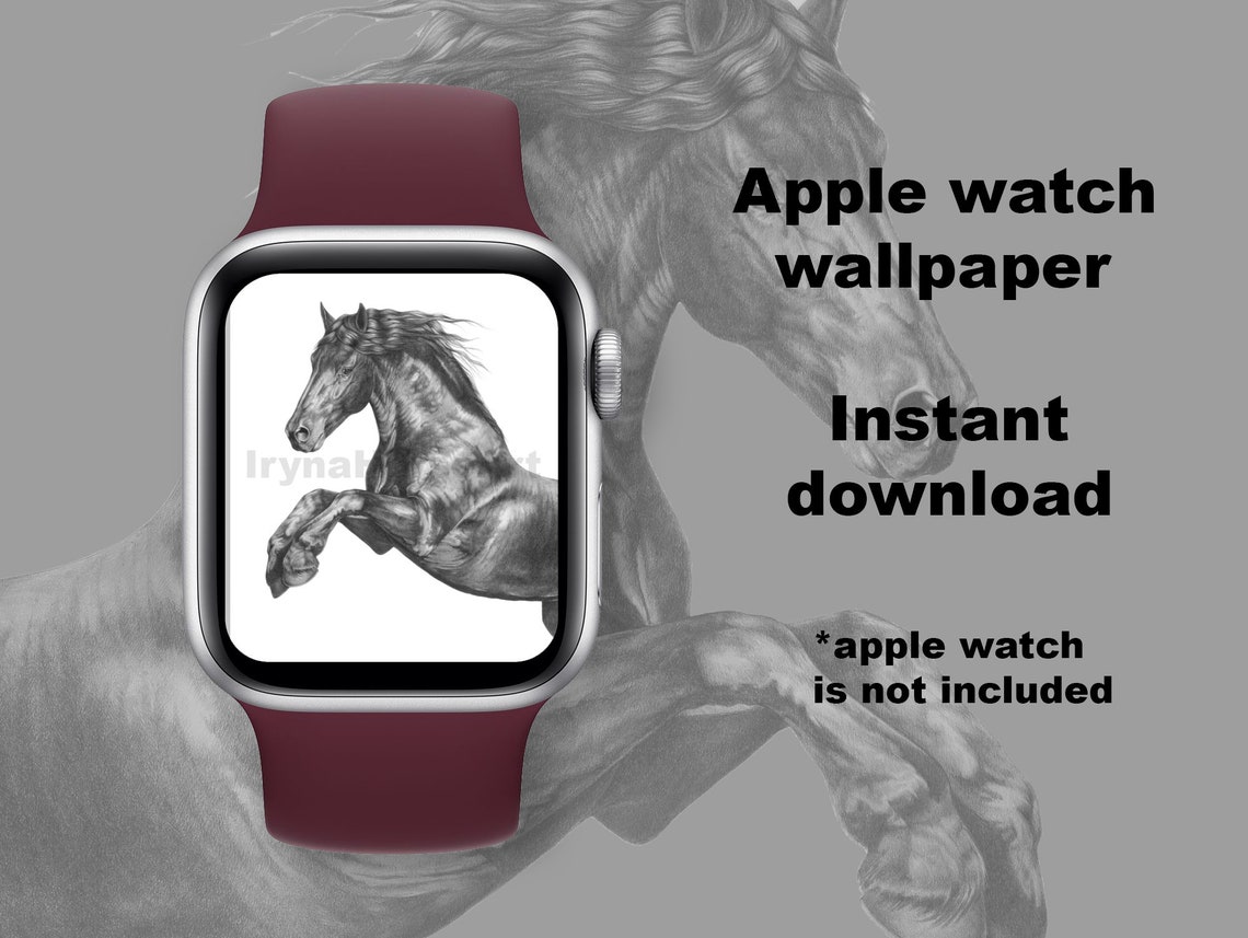 Horse Apple Watch Wallpaper Friesian Apple Watch Face Horse Etsy