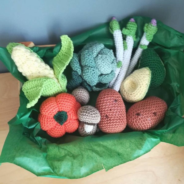 Dinette au crochet fruits et légumes variés