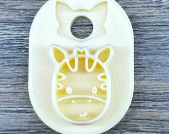 Clay Cutter Set: Giraffe or Zebra Face, Heart Lock and Key, Mandala Flower Earring Molds for Jewelry Making