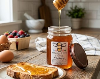 Raw Arizona Wildflower Honey - 16oz Local Allergy Support - Unfiltered Single Source - Pesticide Free Pure Desert Honey - Small Batch Fresh