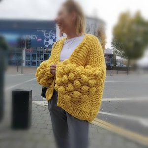 Pattern oversized chunky cardigan