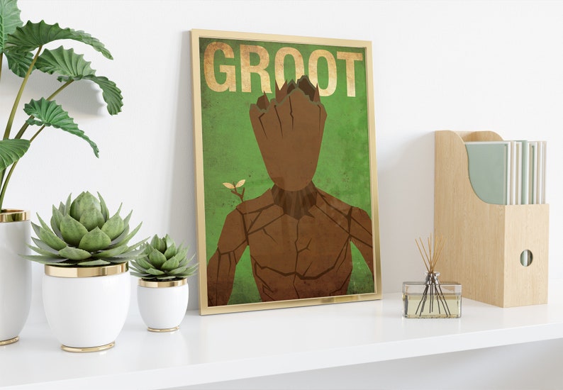 Vintage Minimalist Groot Poster Prints