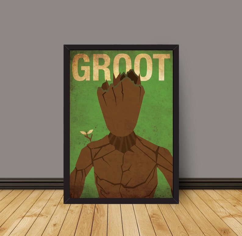 Vintage Minimalist Groot Poster Prints