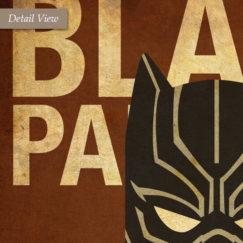 Vintage Minimalist Black Panther Poster Prints | Etsy