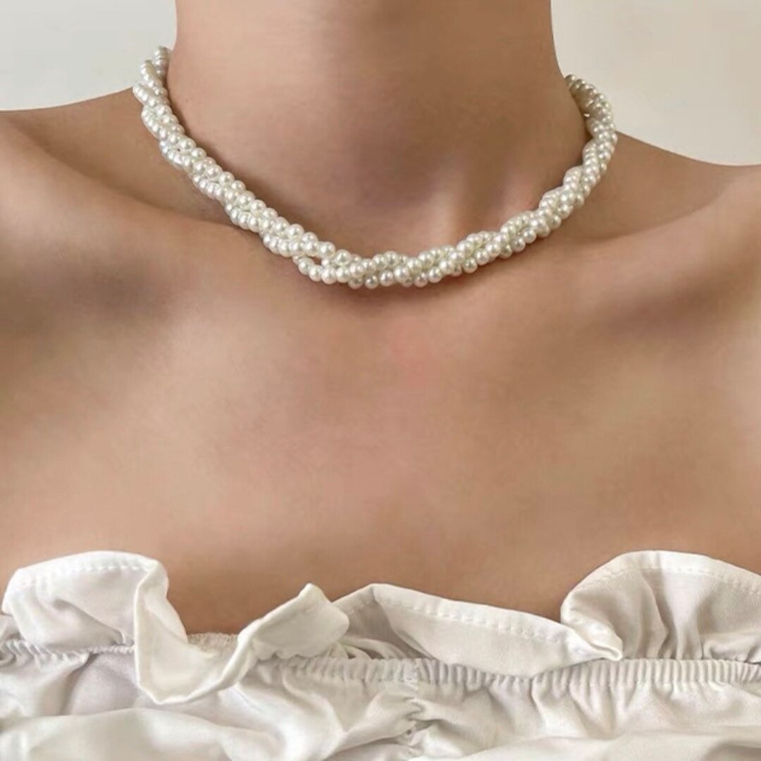 Multi-layer High Gloss Baroque Heart Pearl Necklace main image 1