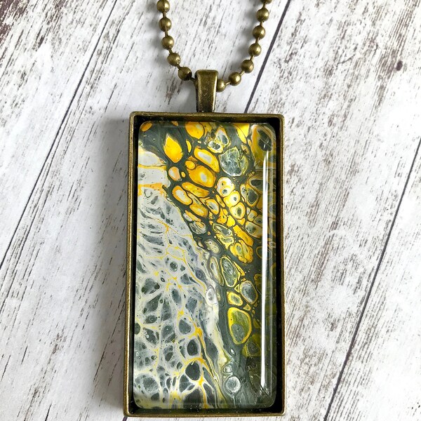 Glass Tile Necklace Etsy