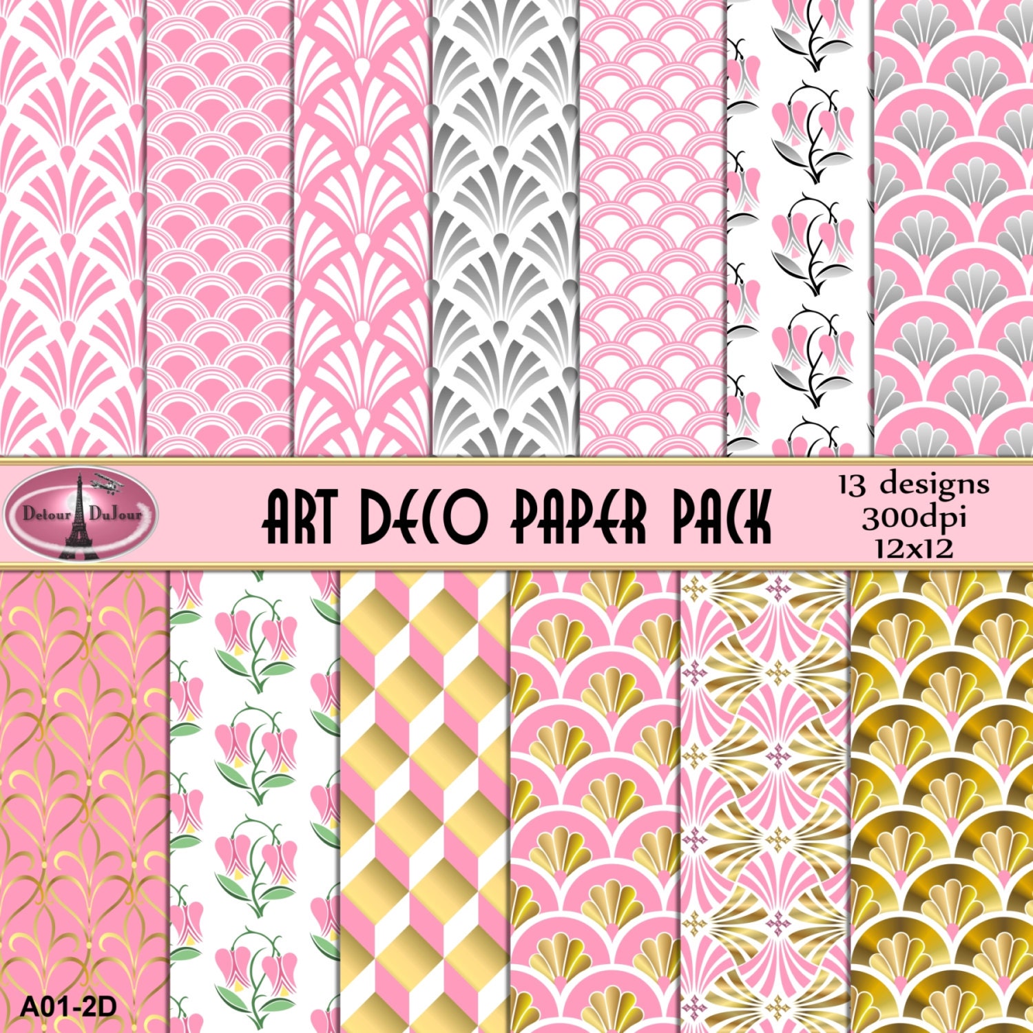 Art Deco Paper 12 x 12 Art Deco Paper Pack 13 Art Deco Etsy
