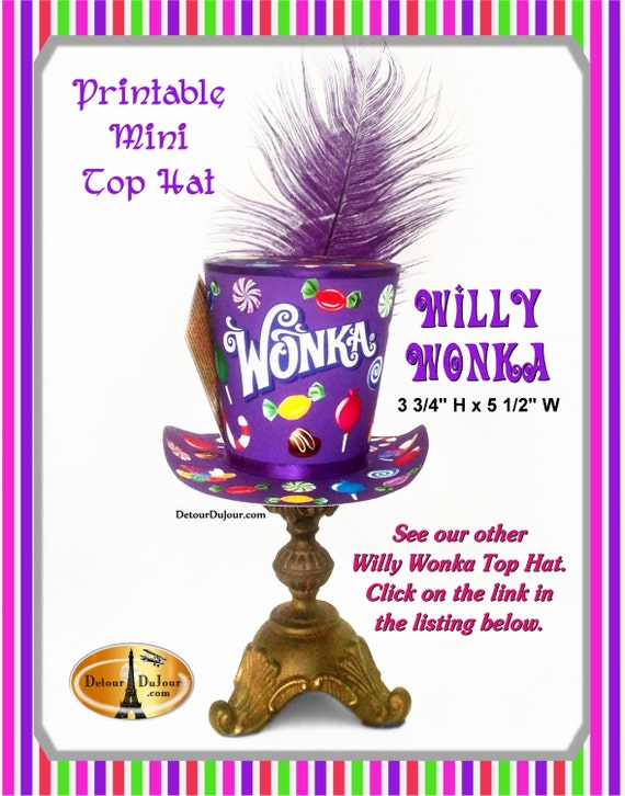 PRINTABLE Party Hat Top Hat Willy Wonka 