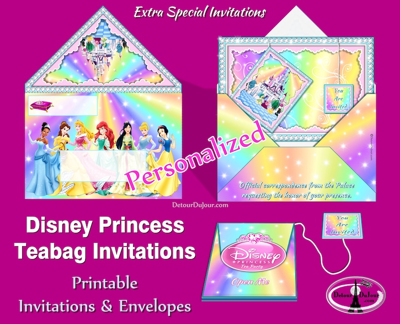 Disney Princess Celebration Invites Custom-made Disney Princess Birthday Bash Invitations Disney Princess Tea Celebration Teabag Invites Envelopes image relating to Disney Printable Envelopes identified as Disney Princess Social gathering Invites Custom made Disney Princess Birthday Occasion Invitations Disney Princess Tea Get together Teabag Invites Envelopes
