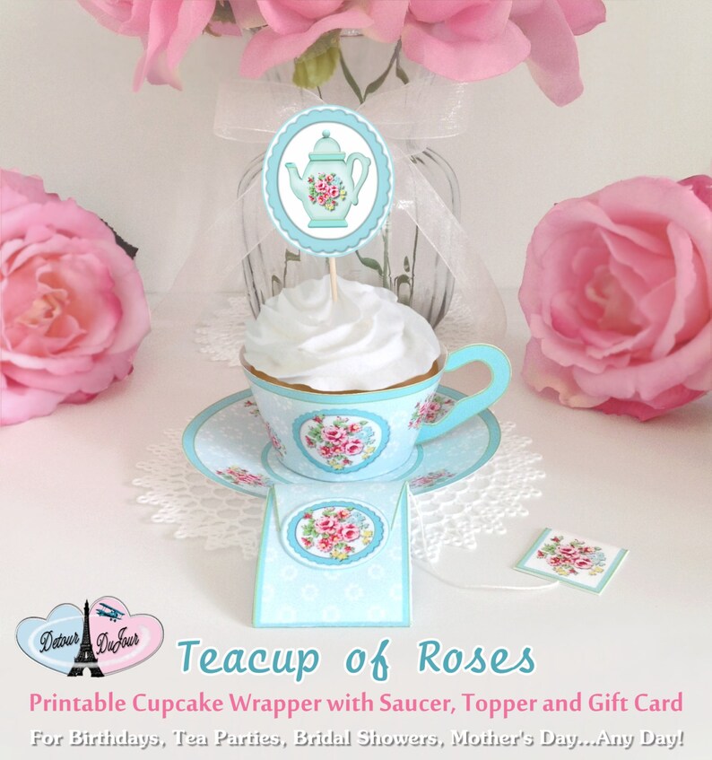 DIY Printable Paper Tea Cups Teacup Cupcake Holders - Etsy