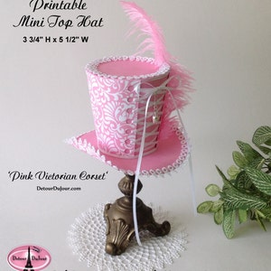 Top Hat, Bridal Shower Tea Mini Top Hat, PRINTABLE Party Favor Top Hats ...