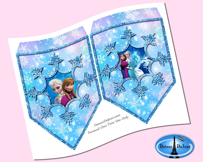 Frozen Banner. Frozen Birthday Banner.. Printable Frozen Banner, Personalized Frozen Birthday Banner. Free Bonus 'Let It Go' Banner. image 3
