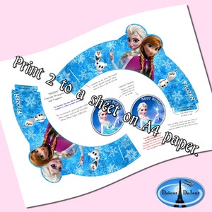 Frozen Birthday Party Printable Cupcake Wrappers Wraps Sleeves Holders ...