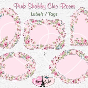 PRINTABLE Labels Tags, Floral Stickers, Shabby Chic Gift Tags, Product Labels Tags Stickers, Website Text Box, some commercial use SC1 imagem 2