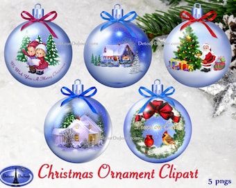 Christmas Ornament Clipart Digital Christmas Ornaments Snow Scene Ornament Clipart, Christmas Clipart, Digital Christmas Ornaments